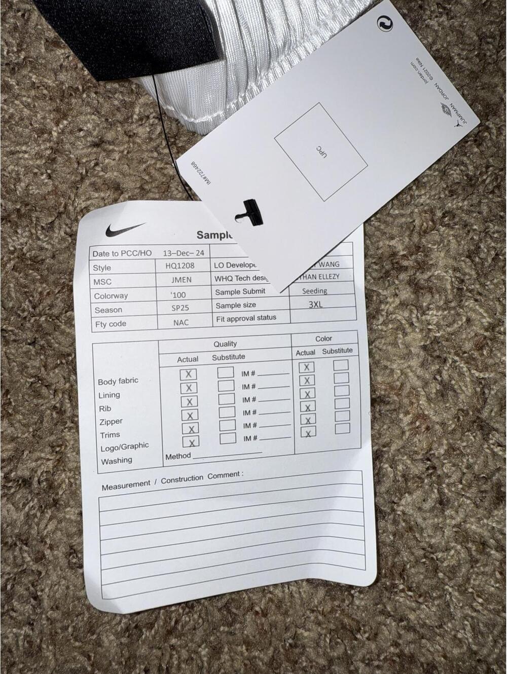 Jordan Men’s Brooklyn Cat Scratch Shorts Sample - Picture 13 of 14